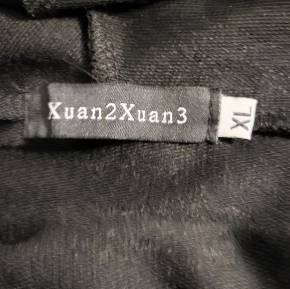 Xuan2xuan3 Solid Black Pullover Pocket Sweatshirt Dress Sz XL - Picture 3 of 9